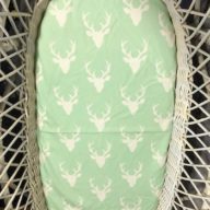 green stag head bassinet fitted sheet